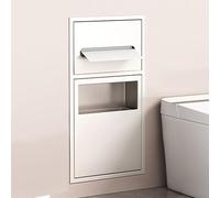 Genérico Estante Organizador Empotrado para Ducha, de Acero Inoxidable, para Papelera y portarrollos de Papel higiénico, Ideal para baño, Cocina, Sala de Estar y Hotel.