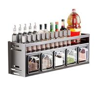 Genérico Estante para condimentos, Organizador de condimentos de cocina,Soporte para sin perforaciones para montaje en pared | Estante de almacenamiento multifuncional, soporte para par