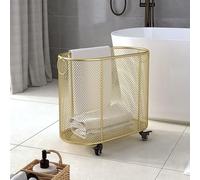 Genérico Estante para Esterilla de Yoga y Cesta para Ropa con Ruedas: Carrito de Metal versátil para Ahorrar Espacio al organizar tu Yoga y la Ropa, diseño Duradero y Elegante.