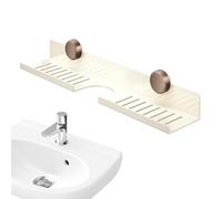 Generico Estante para lavabo del baño | Estantes de baño de pared | Organizador con ventosas de acero carbono, ahorro de espacio para perfumes espacios pequeños WC cocina lavandería