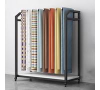 Genérico Estante para Rollos de Tela Grande con Barra Ajustable para Colgar, Organizador Comercial de Acero Resistente con Ruedas. Expositor de Tela Resistente con Ruedas, Moderno Organizador de Meta