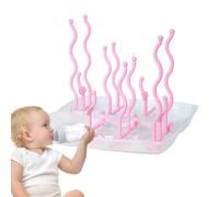 Genérico Estante portátil para secar biberones: Soporte para bebés Plegable Apto para Viajes, Organizador de mostrador de Cocina, secador con Bandeja de | Fácil de Limpiar para biberones,