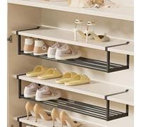 Genérico Estante Retráctil para Zapatos - Gabinete de Almacenamiento Compacto y Portátil con Soportes de Partición - Ahorra Espacio y Organiza Tu Hogar(Black,2PK(50-90cm/19.7-35.4in))