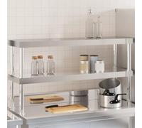 Genérico Estante sobre Mesa de Trabajo 2 Pisos Acero INOX 110x30x65 cm,Economía e Industria,Restauración-376449