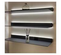 Genérico Estantería Colgante de Pared, estantería metálica iluminada de Pared, estantes flotantes Multicapa de Pared, estantes flotantes con Luces LED, estantes de Pared metálicos Resistentes con luz