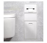 Genérico Estantería de Ducha multinivel de Acero Inoxidable para papeleras y Papel higiénico, fácil instalación, diseño Empotrado Que Ahorra Espacio para baños de hogar y Hotel, Blanco (B), 67x23x14c