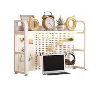 Genérico Estantería de Escritorio Doble Capa, Organizador sobremesa, Estante de exhibición Multifuncional para Hogar Oficina Mesas de Computadora(White,55"/140cm)