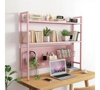 Genérico Estantería De Sobremesa de 2 Niveles, Librería de Escritorio con Tablero de Clavijas, Almacenamiento Multiusos para Oficina Computadora(Pink,37.4in/95cm)