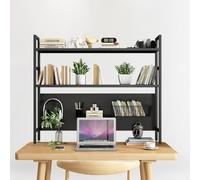 Genérico Estantería De Sobremesa de 2 Niveles, Librería de Escritorio con Tablero de Clavijas, Almacenamiento Multiusos para Oficina Computadora(Black,29.5in/75cm)