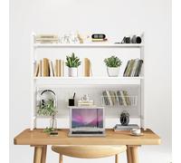 Genérico Estantería De Sobremesa de 2 Niveles, Librería de Escritorio con Tablero de Clavijas, Almacenamiento Multiusos para Oficina Computadora(White,45.3in/115cm)