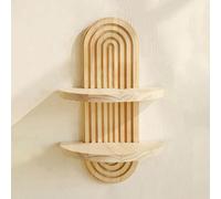 Generico Estantería decorativa de pared - Estantería de pared Boho arcoíris de madera, moderna estantería de pared boho | Organizador flotante de madera maciza, artesanal, ideal para salas de estar