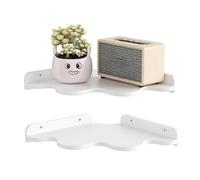 Generico Estantería esquinera montada en la pared | 2 unidades estantería flotante para contenedores | Librería de pared | para baño, salón, cocina, oficina, habitación de los niños, lavandería o sala