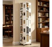 Genérico Estanteria Giratoria con Ruedas, Estante de Almacenamiento Ajustable, Estanteria Libros Estrecho for Espacios Pequeños, Oficina en Casa, Sala de Estar, Dormitorio
