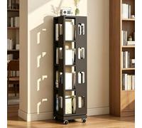Genérico Estanteria Giratoria con Ruedas, Estante de Almacenamiento Ajustable, Estanteria Libros Estrecho for Espacios Pequeños, Oficina en Casa, Sala de Estar, Dormitorio