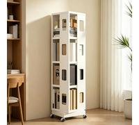 Genérico Estanteria Giratoria con Ruedas, Estante de Almacenamiento Ajustable, Estanteria Libros Estrecho for Espacios Pequeños, Oficina en Casa, Sala de Estar, Dormitorio