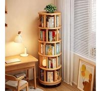 Genérico Estanteria Giratoria de 360° con Ruedas, Estanteria Libros Giratoria Independiente, Organizador de Almacenamiento for Sala de Estar, Dormitorio, Estudio u Oficina