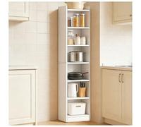 Genérico Estantería Libros Cocina Metalica 6 Niveles, Estantería de Almacenaje, para Objetos de Colección, Paneles Ajustables, para Salón, Oficina,Blanca,11.8x7.8x71''