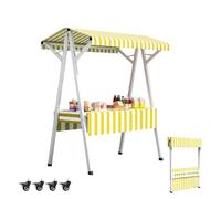 Genérico Estantería organizadora de Almacenamiento y exhibición de múltiples Niveles, Carrito móvil Plegable para Comida callejera, quiosco de Metal Ligero para vendedores ambulantes sobre Ruedas, so