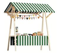 Genérico Estantería organizadora de Almacenamiento y exhibición de múltiples Niveles, Carrito para vendedores al Aire Libre, Soporte de Mercado Plegable con toldo y Luces de Cadena, Expositor portáti