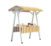 Genérico Estantería organizadora de Almacenamiento y exhibición de múltiples Niveles, Carrito para vendedores ambulantes con toldo a Rayas, quiosco Plegable para Puestos de Mercado agrícola, Soporte