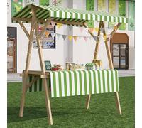 Genérico Estantería organizadora de Almacenamiento y exhibición de múltiples Niveles, Soporte Plegable para Puestos de Mercado con toldo, Carrito de Madera para vendedores ambulantes, ferias de Artes