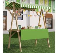 Genérico Estantería organizadora de Almacenamiento y exhibición de múltiples Niveles, Soporte Plegable para Puestos de Mercado con toldo, Carrito de Madera para vendedores ambulantes de Comida, Ideal