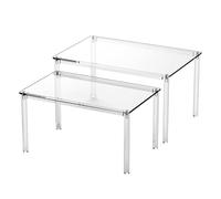 Generico Estantería organizadora para armario - Material acrílico transparente, apilable, juego de dos piezas, estante de mostrador | Craft Room Coffee Station Dormitorio Baño Display y solución org