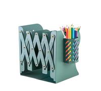 Generico Estantería para libros de escritorio, estantería para escritorio, librería pequeña Librería de mesa telescópica - Organizador de metal con portalápices, estante organizador de, librería de