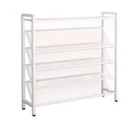 Genérico Estanteria Zapatero de 5 Niveles, Zapatero Estrecho Metalico Blanco con Estantes Inclinados, Zapateras Compacto for Armario, Pasillo, Entrada y Sala De Estar(L 90cm x W 19cm x H 114cm)