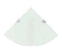 Genérico Estantes Esquina 2 uds Soportes cromados Vidrio Blanco 25x25 cm,Mobiliario,Estanterías,Estantes y estanterías-3051598