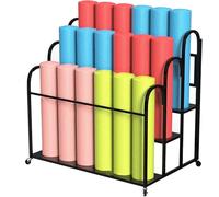 Genérico Estantes para Guardar esterillas de Yoga Estante para Pesas de Yoga de Gran Capacidad Estante de pie para Gimnasio en casa Estante para Guardar esterillas de Yoga y Rodillos de ESP