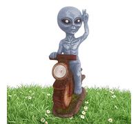 Genérico Estatua de Alien Solar, Decoración Caprichosa de Resina para Exterior, Estatua Solar Decorativa para Exterior Halloween Casa Embrujada Coleccion Ciencia Ficcion Jardin Balcon Patio