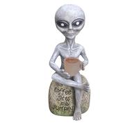 Genérico Estatua de Alien Solar, Escultura Caprichosa de Resina, Estatua Solar Decorativa para Exterior Halloween Casa Embrujada Coleccion Ciencia Ficcion Jardin Balcon Patio