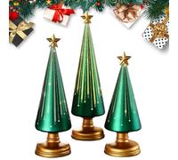 Genérico Estatua De Árbol De Navidad,3 Piezas Escultura de Navidad | Figurilla Navideña de Resina Estrella y Árbol,para Decoraciones De Hogar Interior Invierno Repisa Navideña Y Centros De Mesa