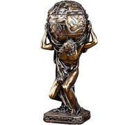 Genérico Estatua De Bronce Antiguo De La Mitología Griega, Escultura con Un Globo Terráqueo, Figura De Colección, Regalo Artístico Único para Empresarios Y Personas De Éxito,10.5x10x28cm(4x4x11inch)
