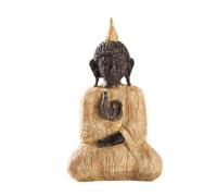 Genérico Estatua De Buda Meditando, Figura Budista Sentada, Decoración para El Hogar Tallada A Mano En Resina con Vetas De Madera, para El Salón Y El Estilo Zen