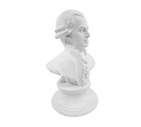 Genérico Estatua de Busto de Mozart de Resina Sintética, 15 Cm, Color Puro, Figura Decorativa Europea para Hogar y Oficina, Escultura Artística para Escritorio y Estantería