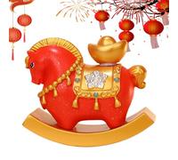 Generico Estatua de caballo año chino 2026 | Figura de casa china de resina, decoración vintage caballo balancín | para casa, oficina, escuela, salón, biblioteca, festival, coche, bar, escritorio