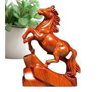 Genérico Estatua de Caballo - de Caballo Tallado a Mano de Madera, artesanía | de Riqueza, Que simboliza el éxito y la Prosperidad, Adecuado para la Mesa del hogar y la Oficina