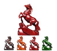 Genérico Estatua de Caballo de energía Positiva, Figura de Madera del año del Caballo 2026 para Regalo de Año Nuevo Chino, Caballos de Fuego Rojos, decoración de Escritorio para Riqueza y Suerte