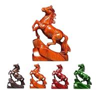 Genérico Estatua de Caballo de energía Positiva, Figura de Madera del año del Caballo 2026 para Regalo de Año Nuevo Chino, Caballos de Fuego Rojos, decoración de Escritorio para Riqueza y Suerte