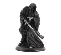 Genérico Estatua de de Resina - Figura Decorativa Religiosa de pie | Figura gótica de la Santa Muerte con túnica Negra Que sostiene una guadaña, decoración de Casas encantadas y exhib