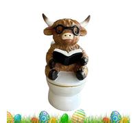 Genérico Estatua De - Decoraciones De De Resina Portátiles, Estatuilla De Ganado De Granja con Tema De Baño para El Hogar | Estatuilla De Animales De Las Tierras Altas para El Día De San Valentín, Do