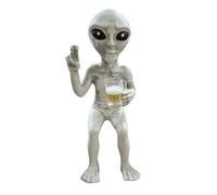 Genérico Estatua de Extraterrestre de Resina,Figura Decorativa De Alien Tomando Cerveza | Estatuas Humorísticas,para Exterior Jardín Dormitorio Estantería Oficina Sala de Estar Entrada Hogar