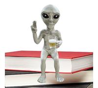 Genérico Estatua De Extraterrestre - Figura Decorativa De Alien Tomando Cerveza | Escultura Divertida para Decoración - para Dormitorio, Estantería, Salón, Entrada, Hogar, Jardín