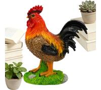 Genérico Estatua De ín De Gallo, Encantador Acento De 10,5x15x19,5 Cm, Estatuilla De Pollo De Gallo, Resina De Estatua De Pollo, Diseño Resistente A La Intemperie, para ín, Patio, Césped, Terra