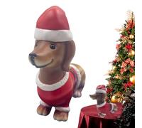 Genérico Estatua De Jardin De Dachshund,Figura Decorativa Canina En Resina - Decoración Navideña Decorativa para Jardín Mostrador Escritorio Estante Exposición Colecciones
