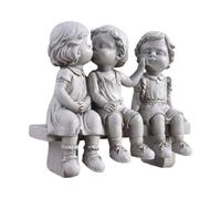 Genérico Estatua De Jardín Primer Beso En Resina,Escultura Exterior Estatuilla Amor Inocente | Decoración Exterior Miniatura Resistente Regalo Amor Familia Cumpleaños
