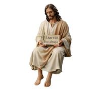 Genérico Estatua De Jesucristo - Arte De Resina Pintado A Mano, Figura Religiosa De Decoración Espiritual, Escultura Duradera Ídolo Cristiano, De Mesa Conmemorativo Inspirador | para Sala De Estar,