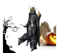Genérico Estatua de la Diõsa Griega Hécate - Escultura de Resina de la Bruja de la Noche | Hécate del Inframundo, Portadora de Luz | Pieza de Arte Gótico de 16 cm y Decoración de Bruja de Halloween